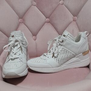 Michael Kors White Sneakers with Mesh Ventilation and Chunky Midsole